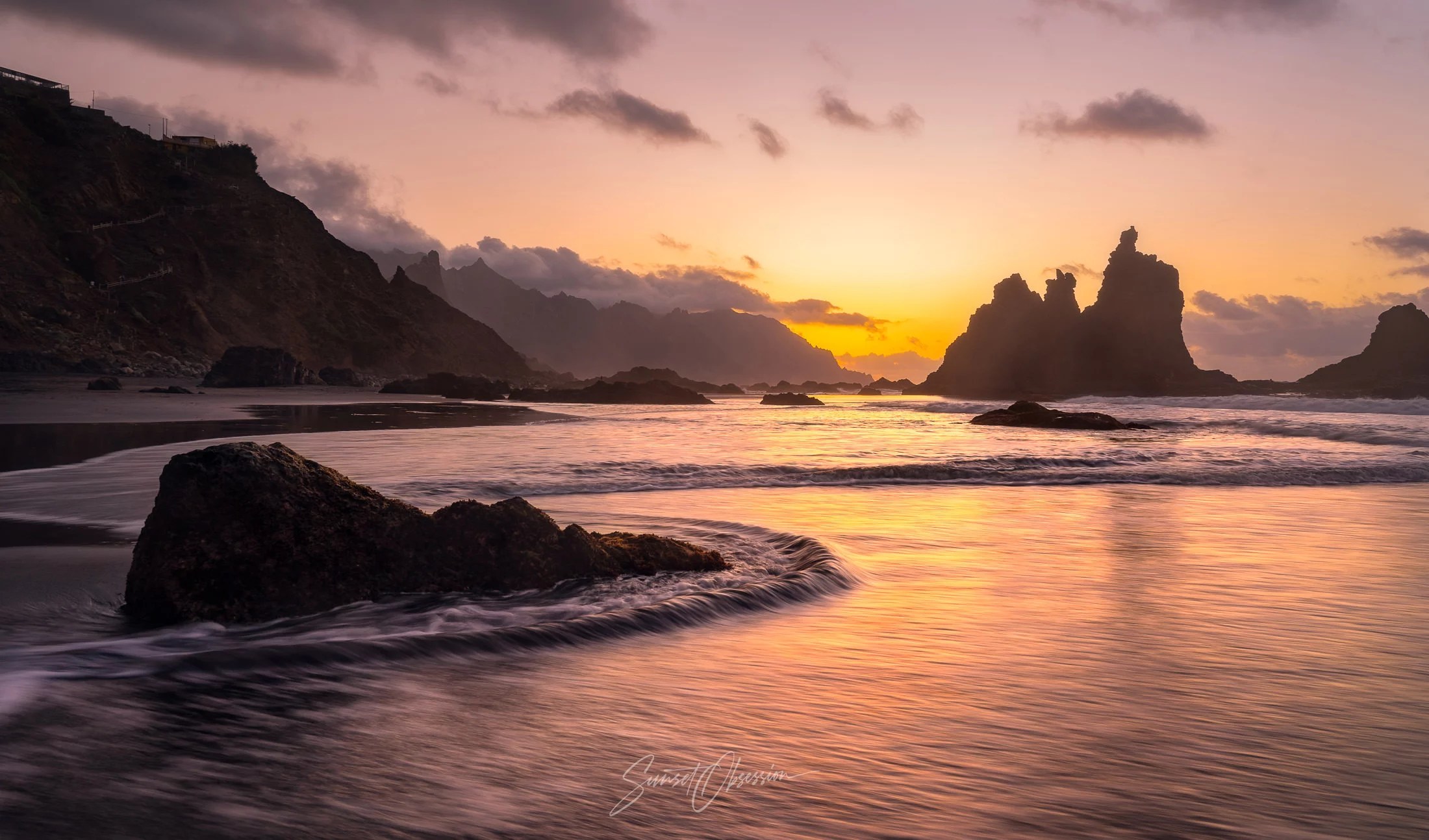 Incoming tide on Playa de Benijo, Tenerife, Canary Islands