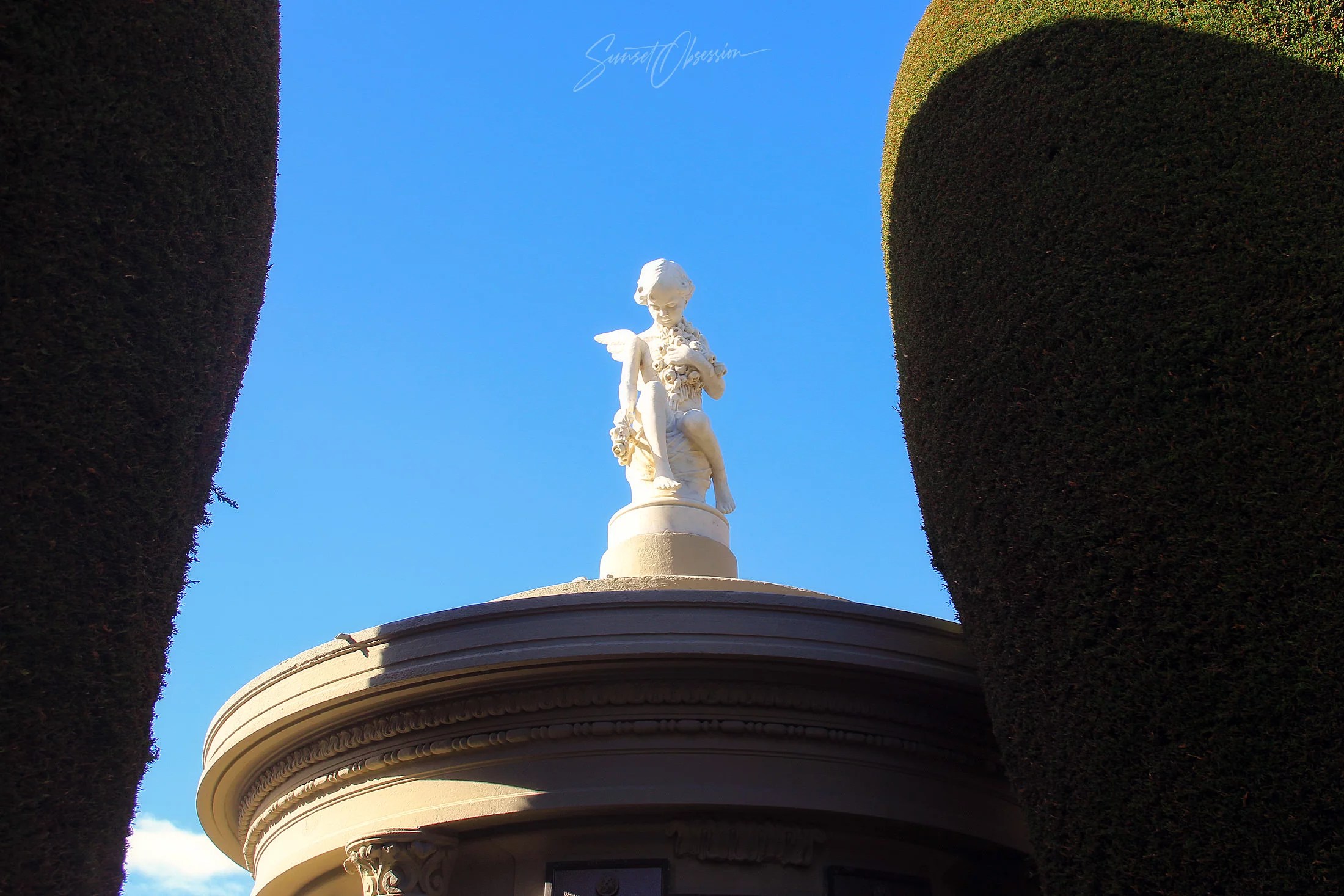 A sculpture on the Sara Braun Cemetery in Punta Arenas