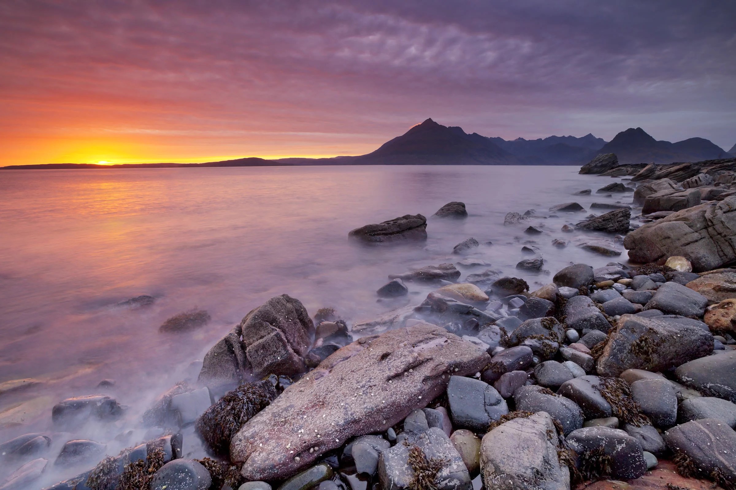 Elgol beach at sunset 