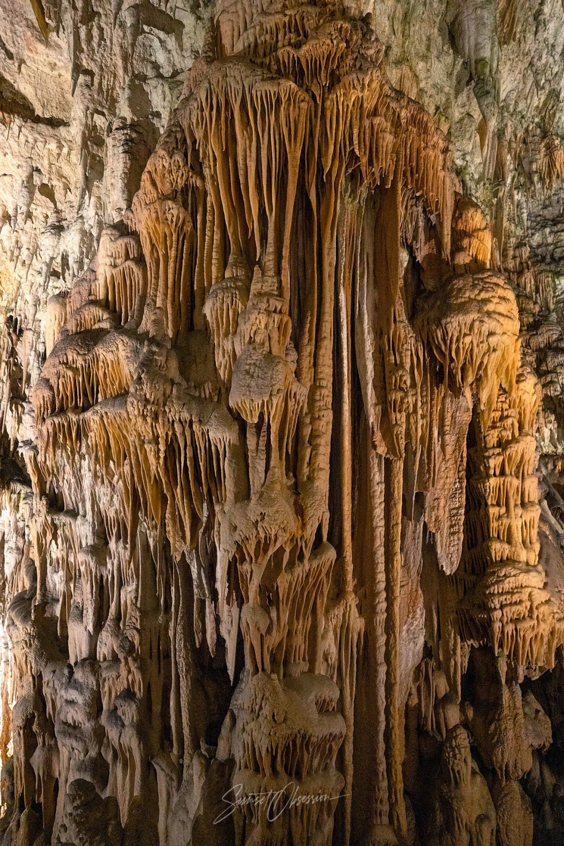 A close up shot of one of the stalagmites
