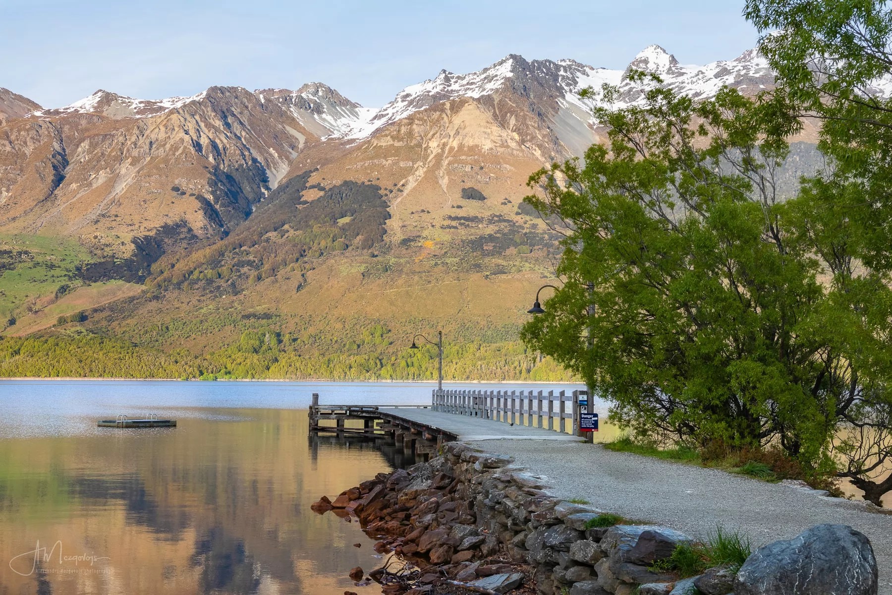 Glenorchy Dock in early morning light, New Zealand