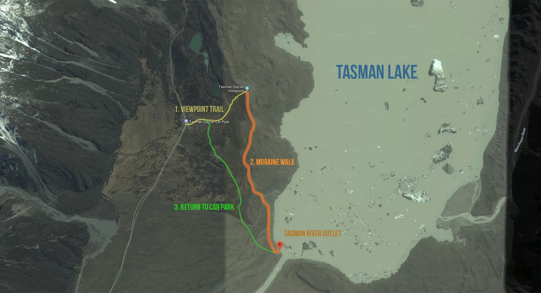 Full circle hike at Tasman Lake including the Moraine Walk