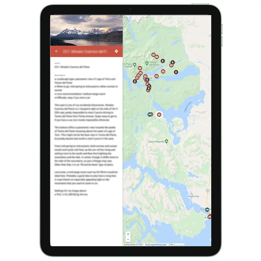 Our photography guide to Patagonia also includes a customised Google Map