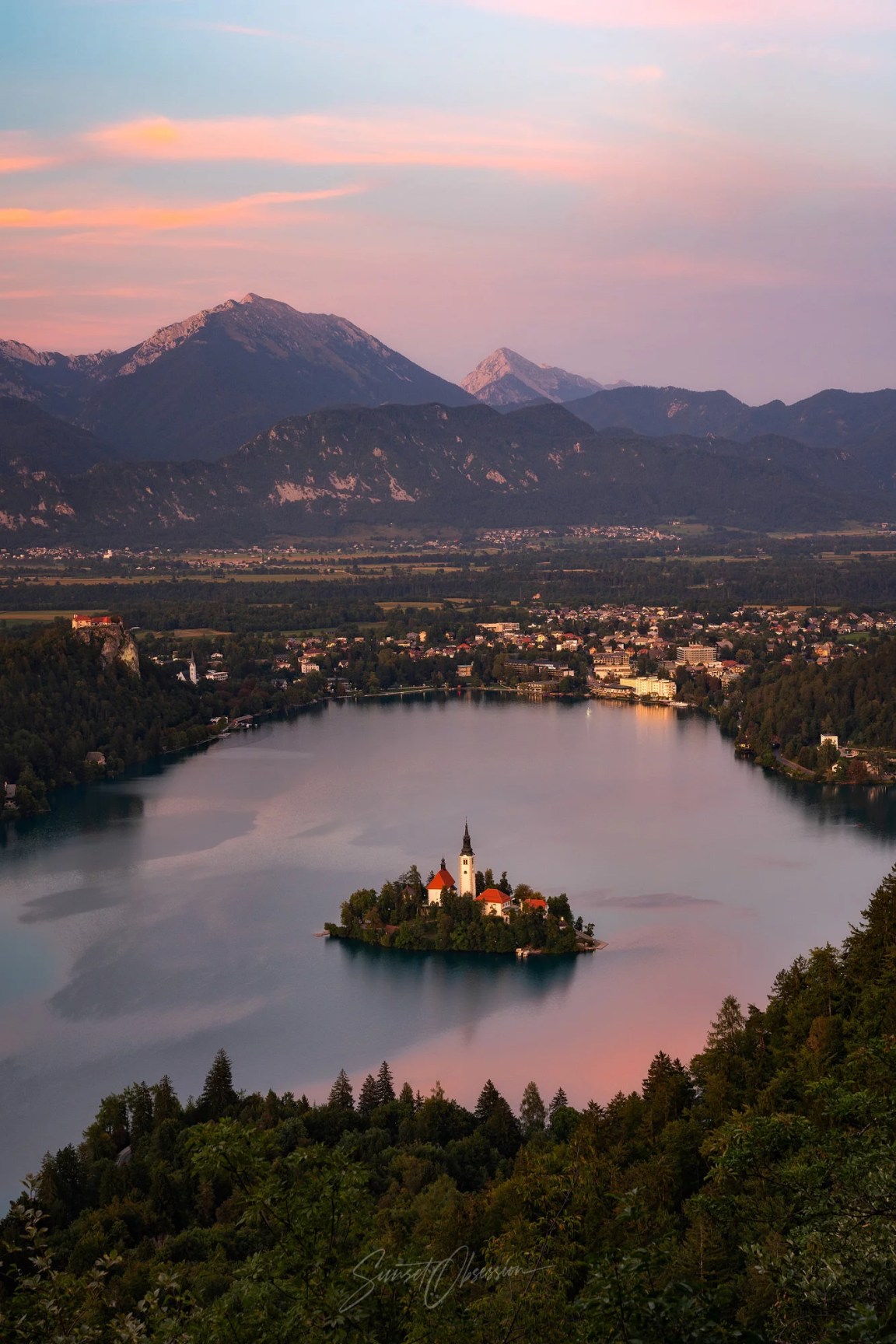 View of Lake Bled from the Velika Osojnica viewpoint, Slovenia