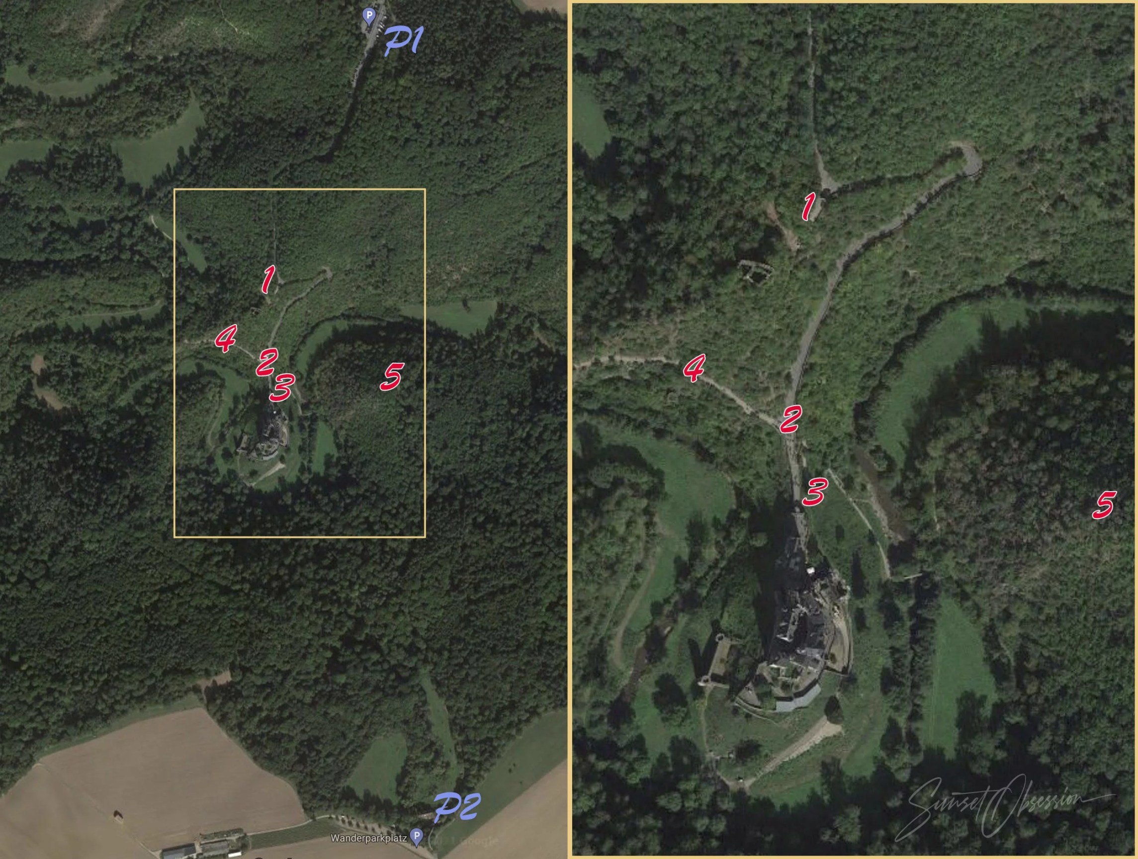 Burg Eltz photography location map