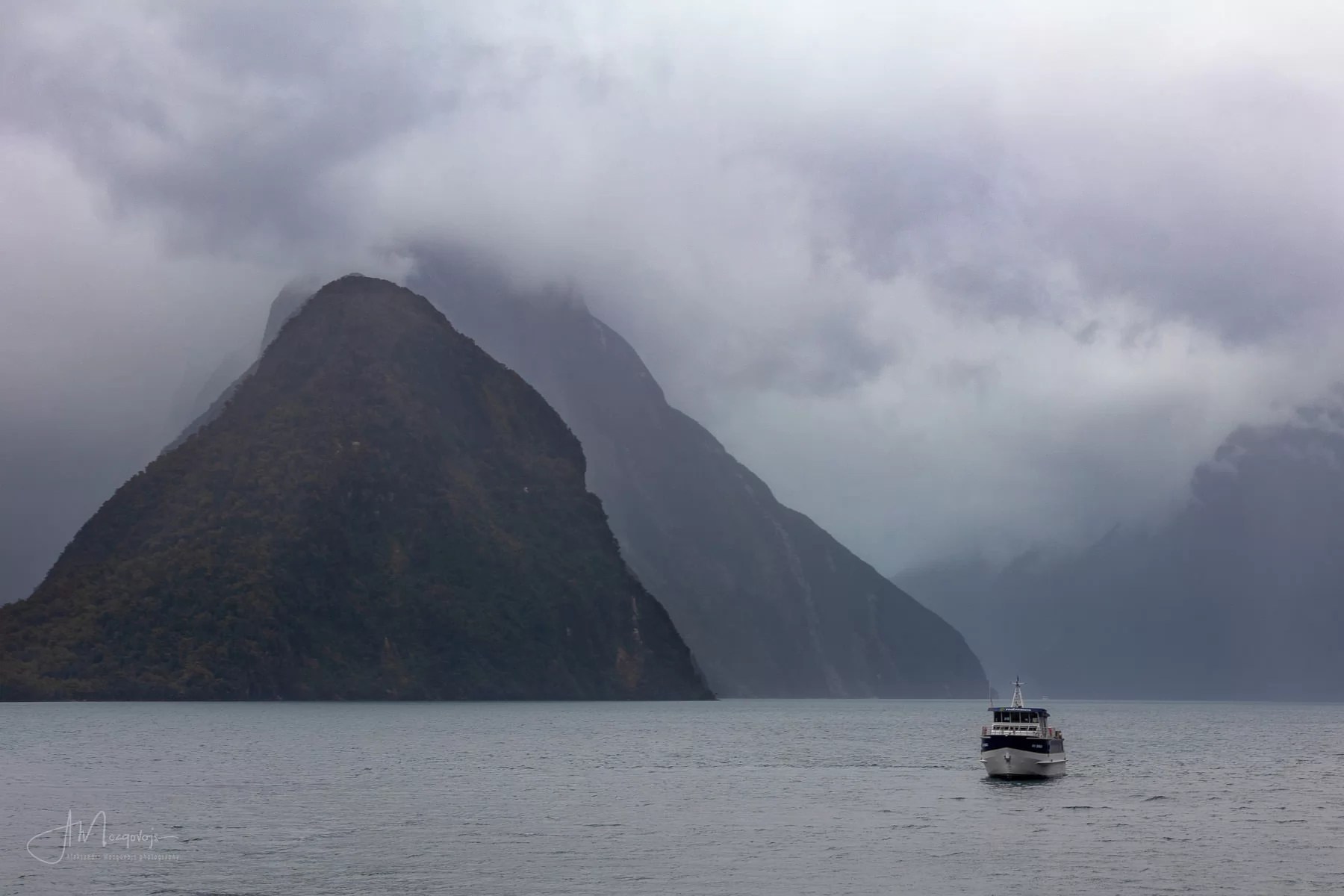 Milford Sound on a rainy afternoon, New Zealand