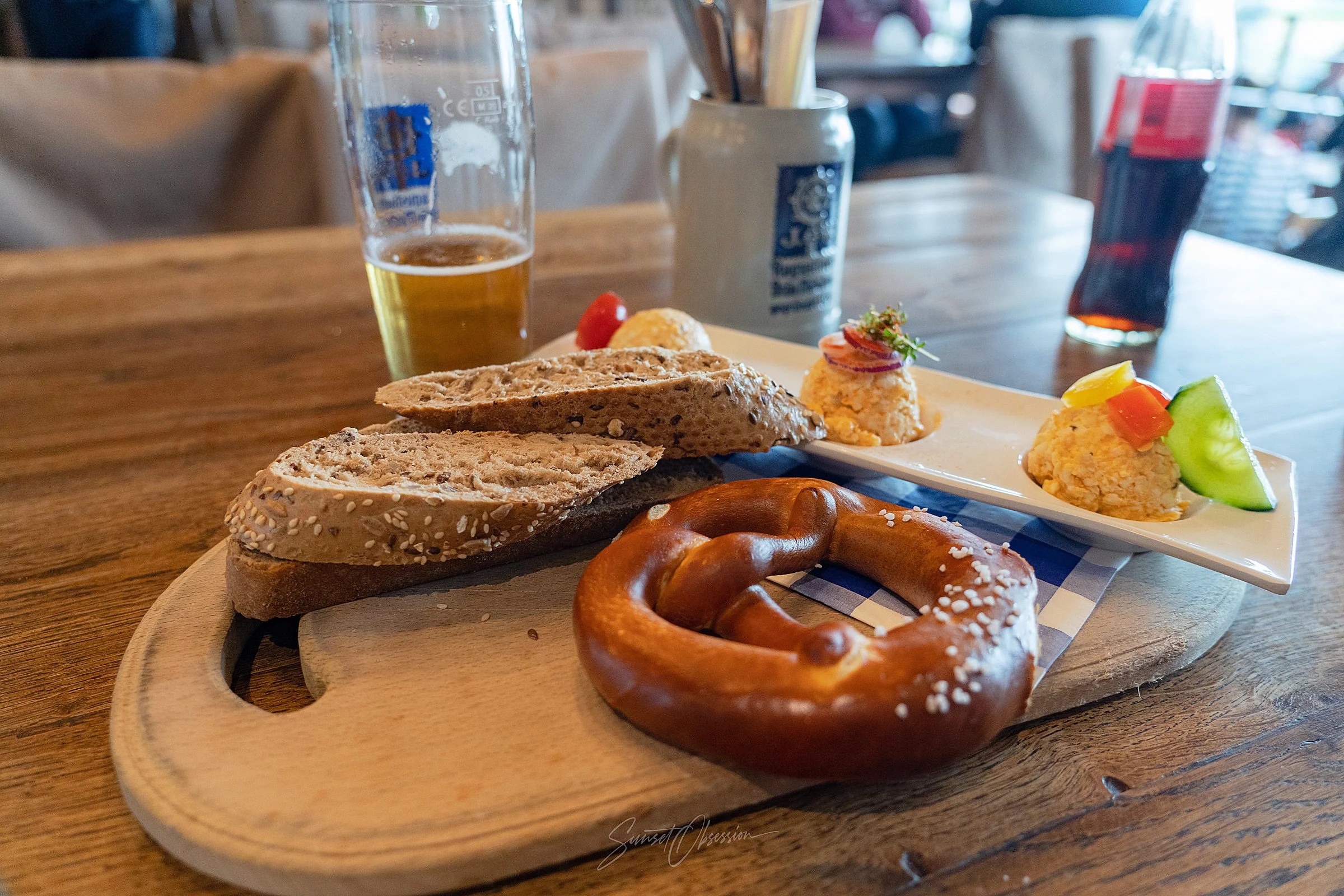Bavarian traditional dish Obatzda served in the Oberhaus restaurant in Passau