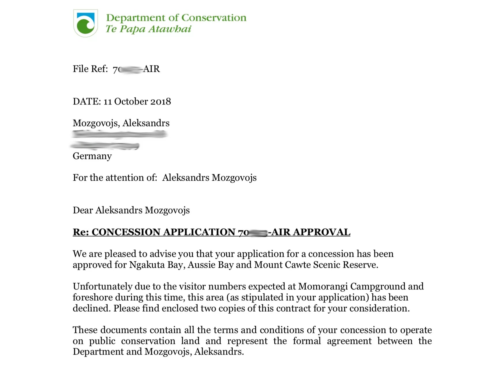 The permit is granted!