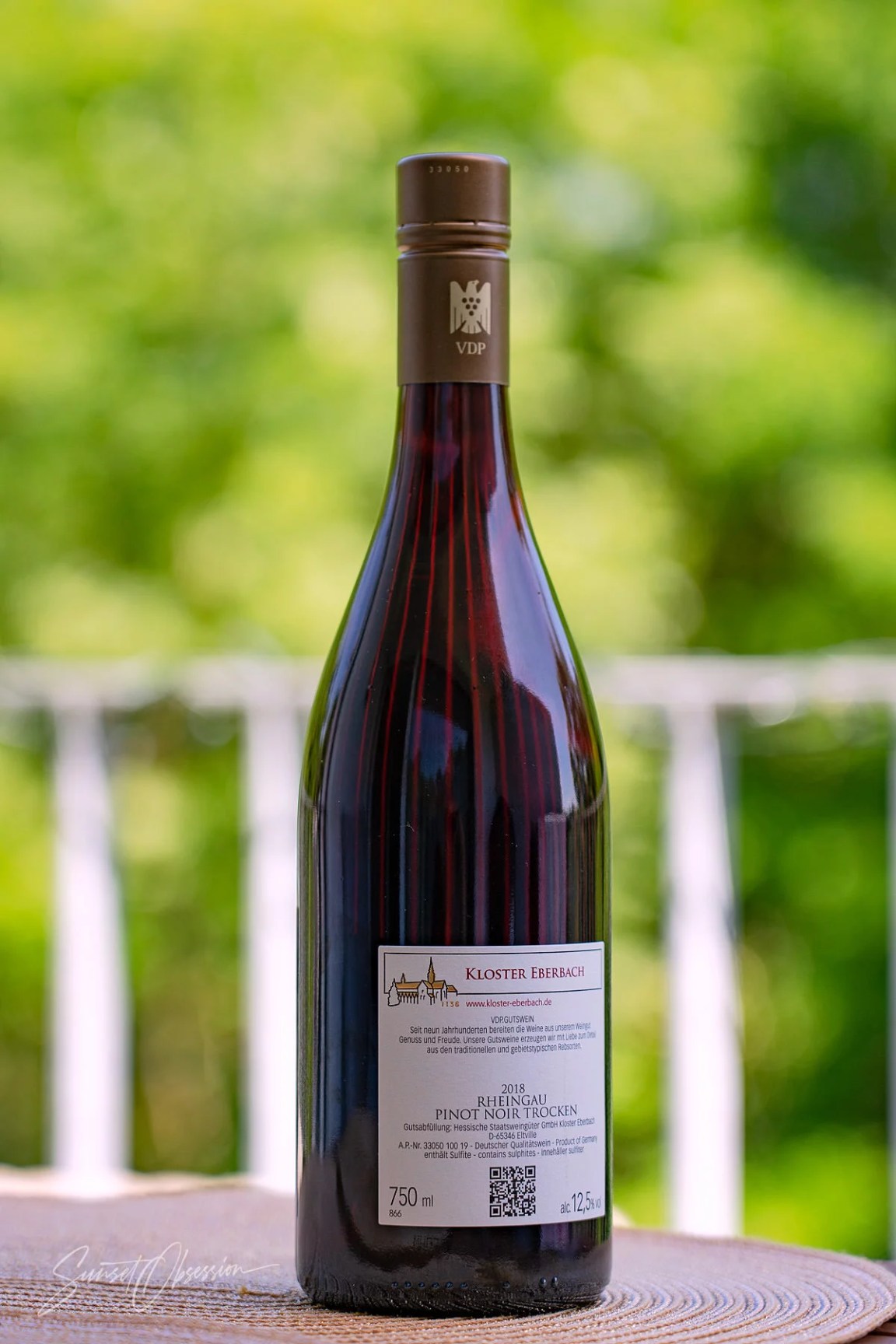 German Pinot Noir wine from Rheingau region