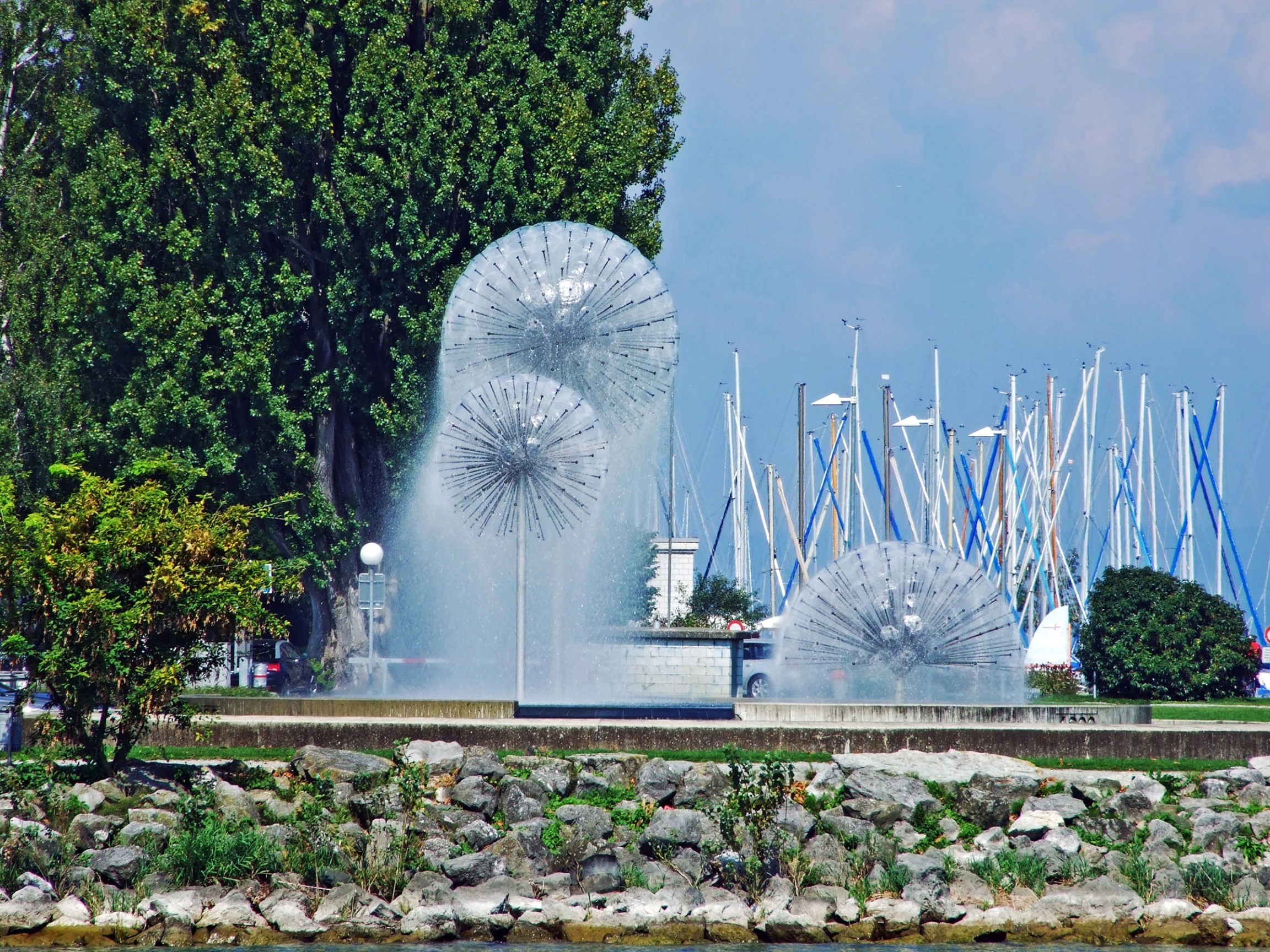 Lakeside park in Romanshorn, Lake Constance Swiss side