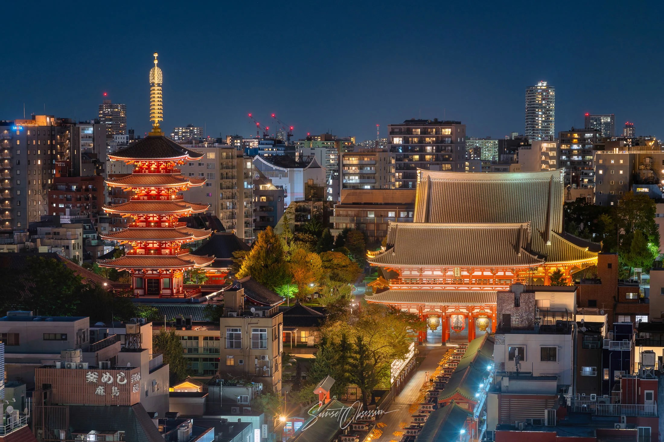 Sensō-ji Temple at Night, Tokyo, Japan