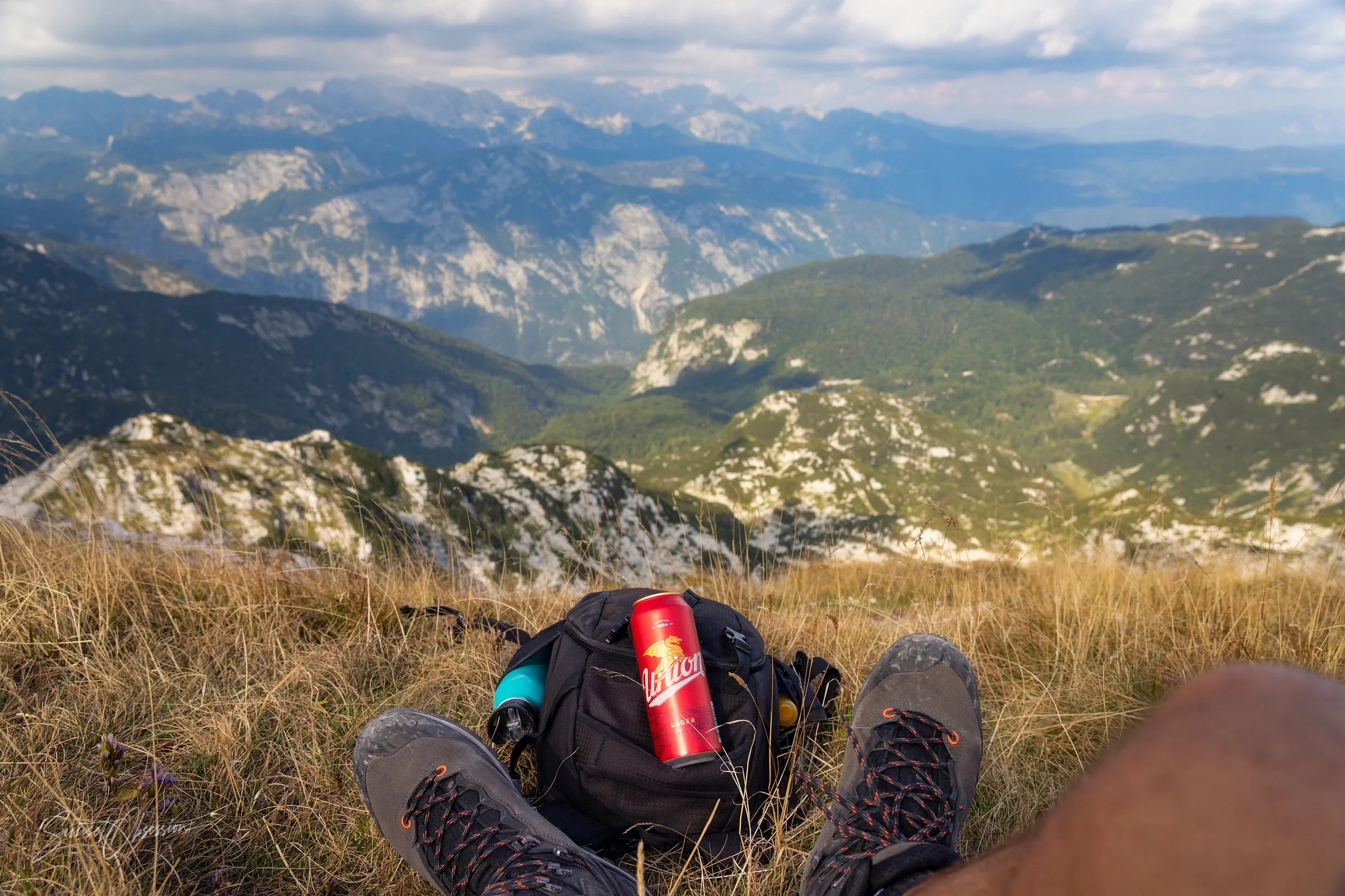 When you go hiking, don't forget to pack the essentials (summit of Vogel)