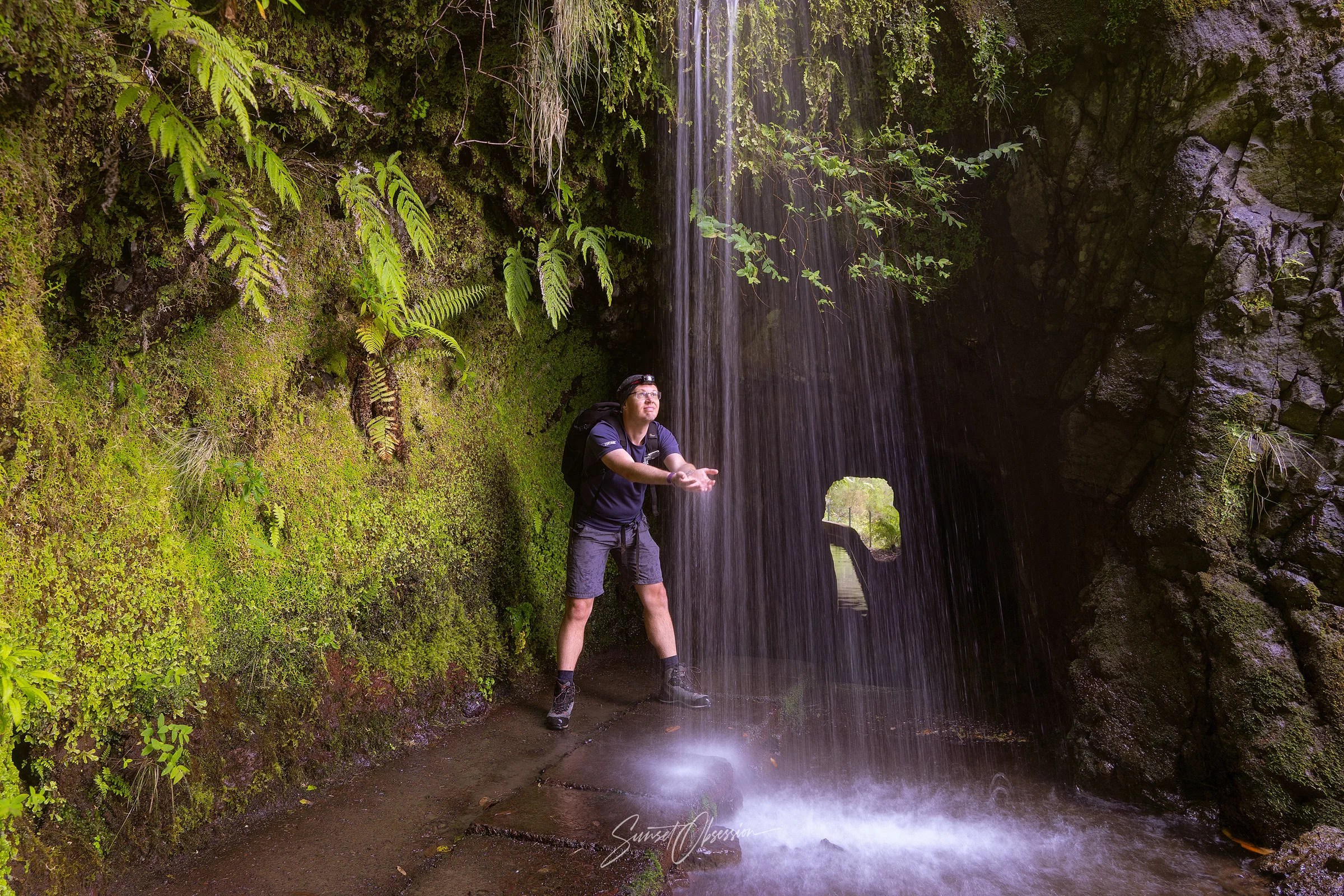 A waterfall on one of Madeira levada walks