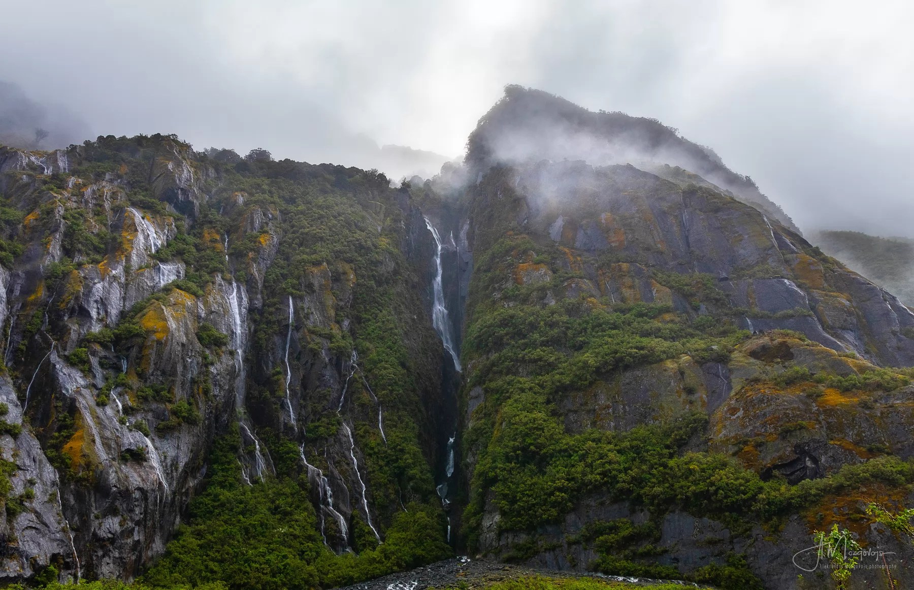 Waterfall Rock at Franz Josef Glacier, New Zealand