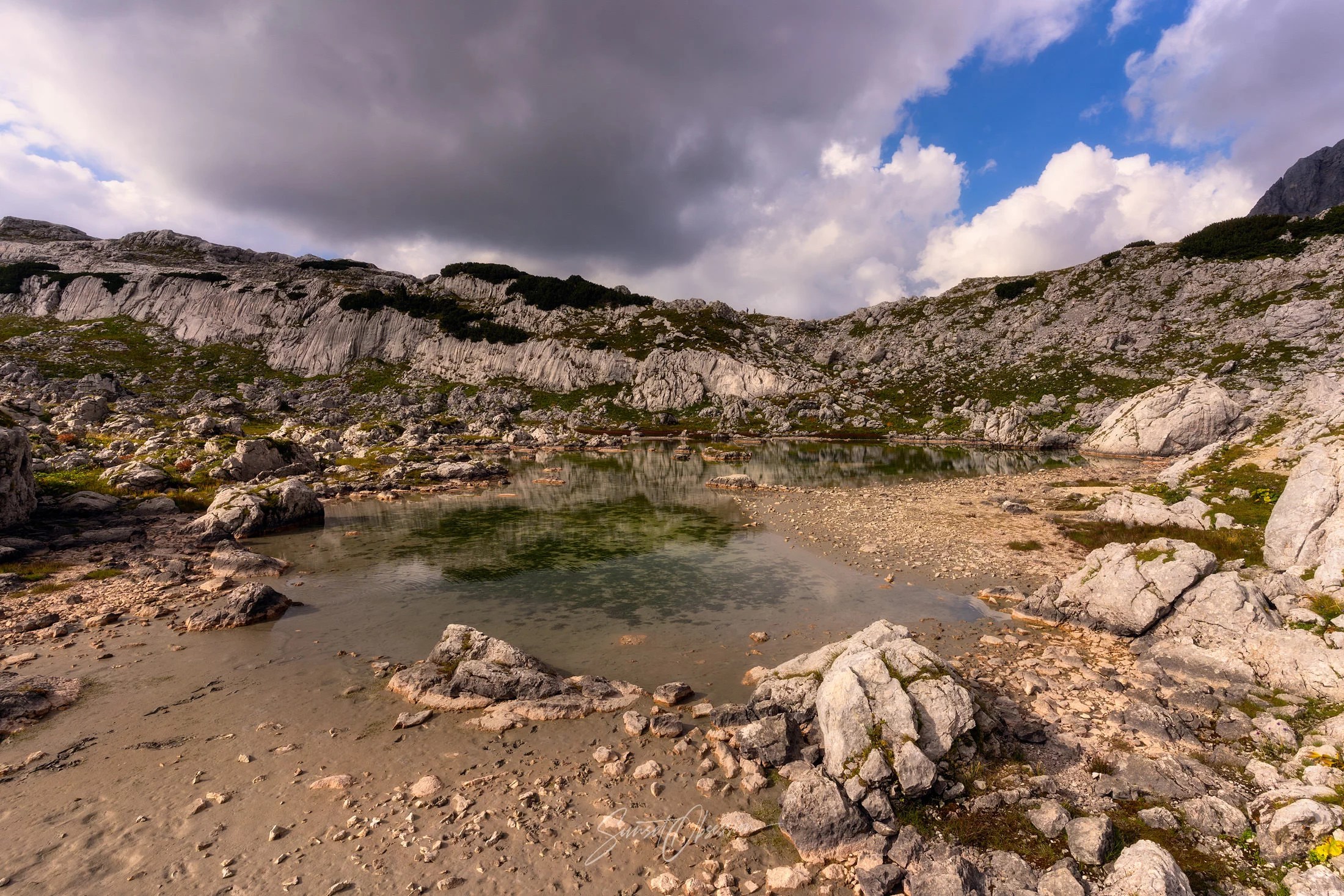 The Green Lake on the Seven Lakes Valley hike in Slovenia